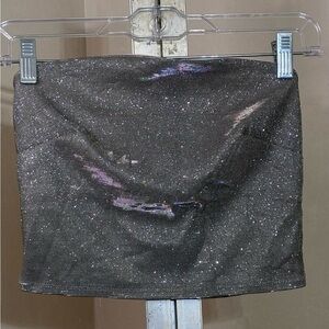 Wild Fable Glittery Black Strapless Top Sz XS